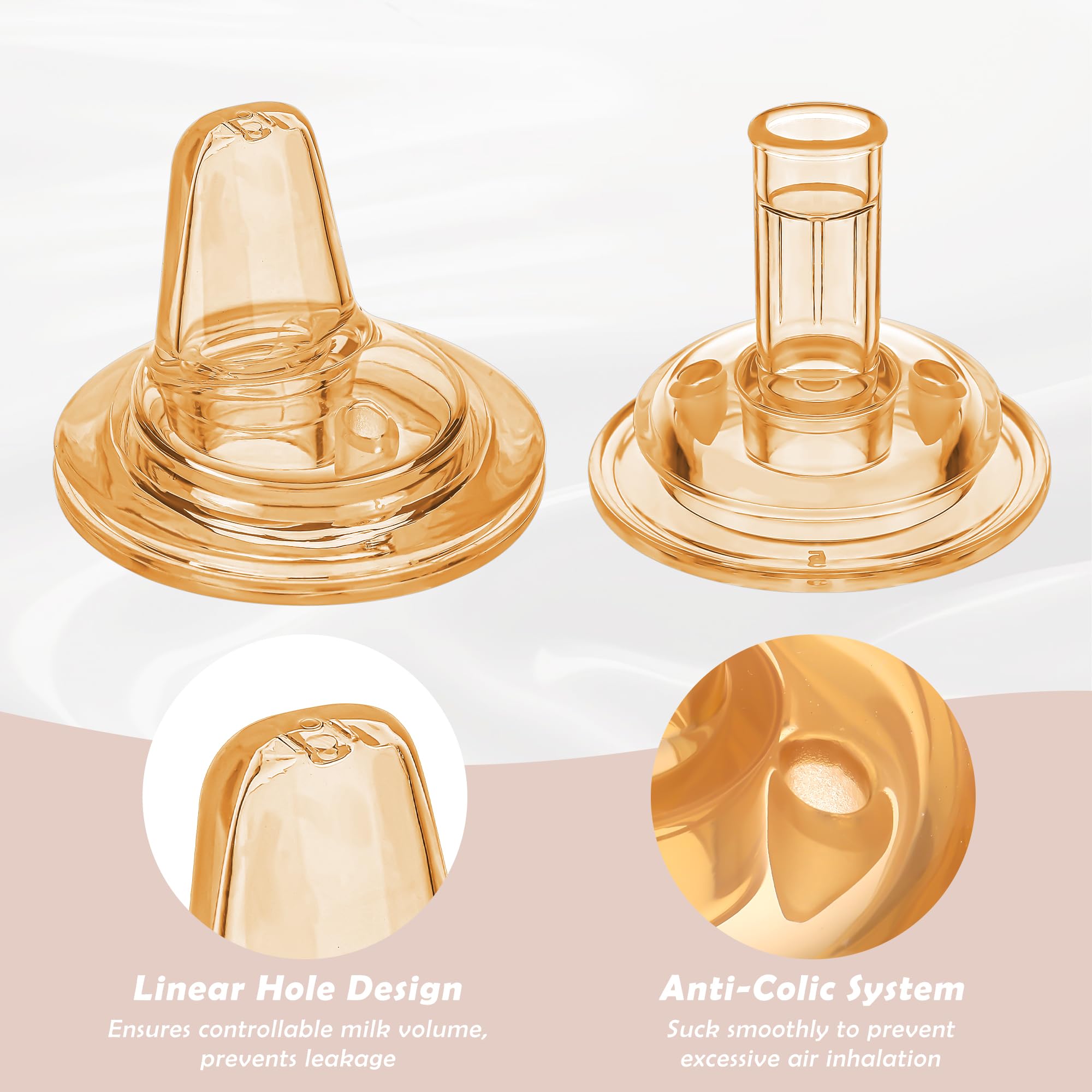 Yanyoyo silicone soft-spout shows gentle texture protecting gums during sipping.