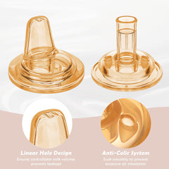 yanyoyo sippy spout nipple on a wide-neck bottle illustrating easy transition