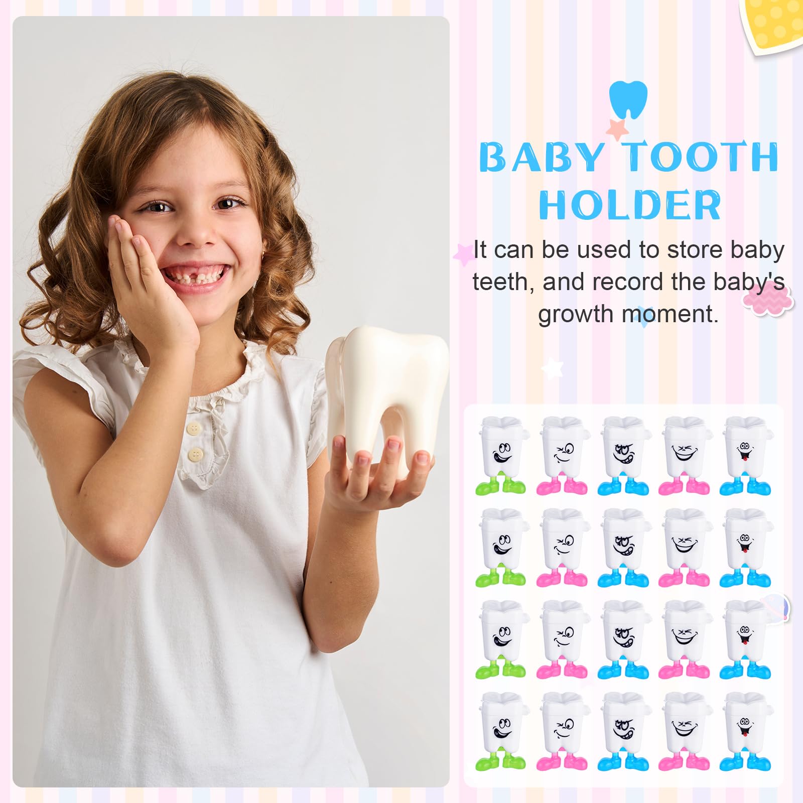 Yaomiao tooth holder can hang from a hook as playful room decor.