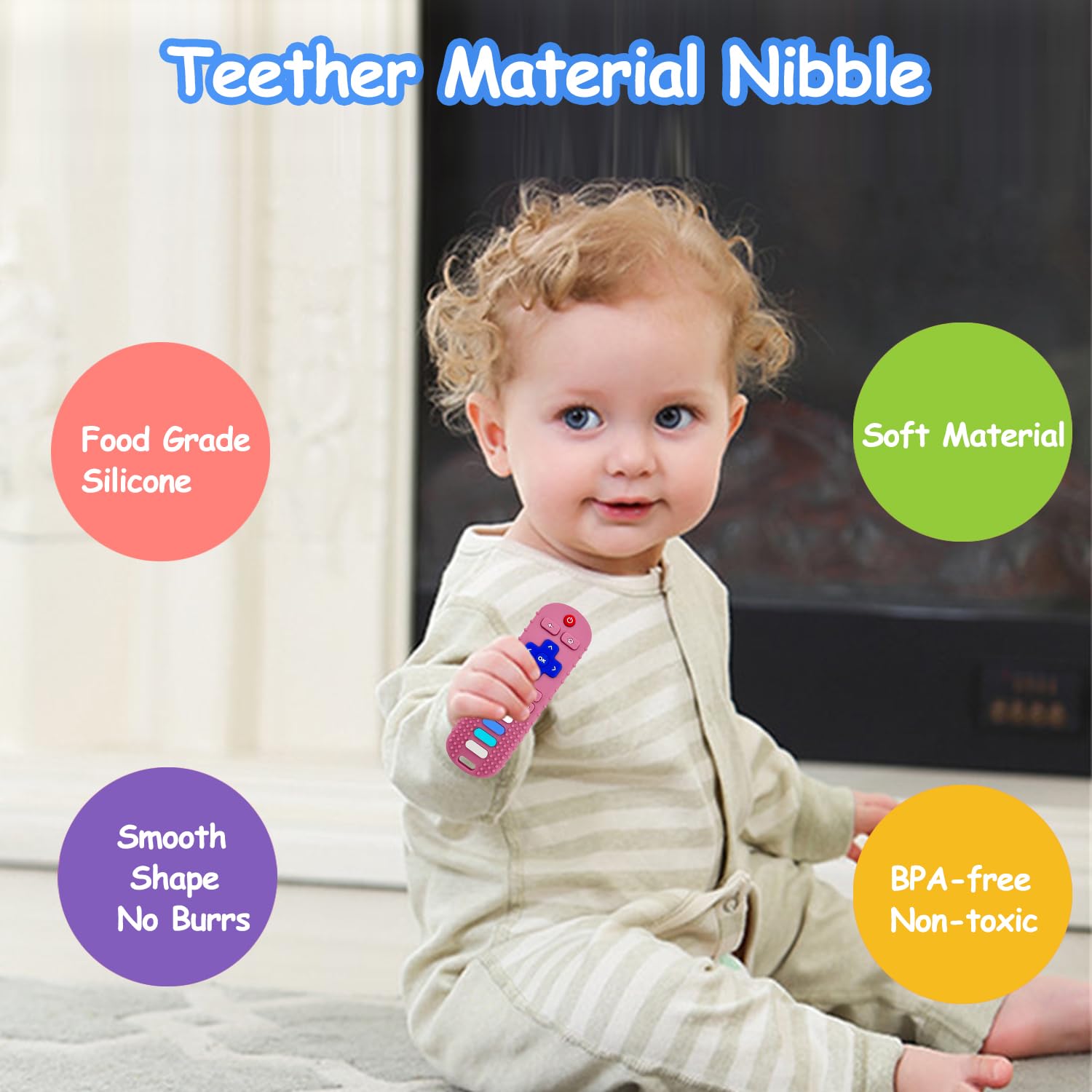 YAPPROMO Babay teether in bright colors supporting sensory exploration