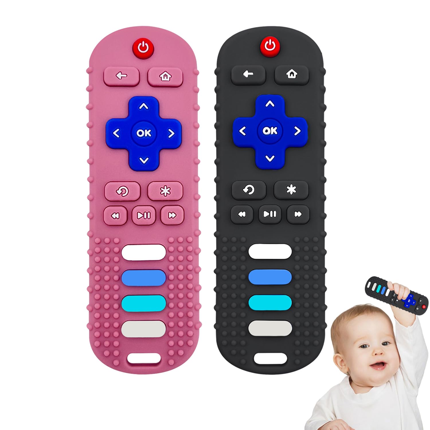 YAPPROMO Babay remote-front teether for babies soothing gums during playtime