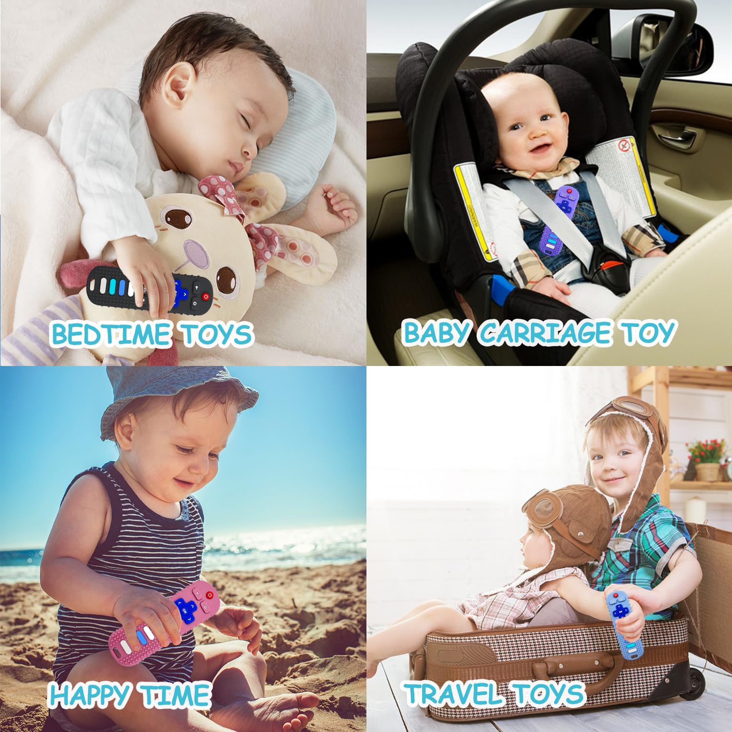YAPPROMO Babay remote-side teether with grip-friendly design