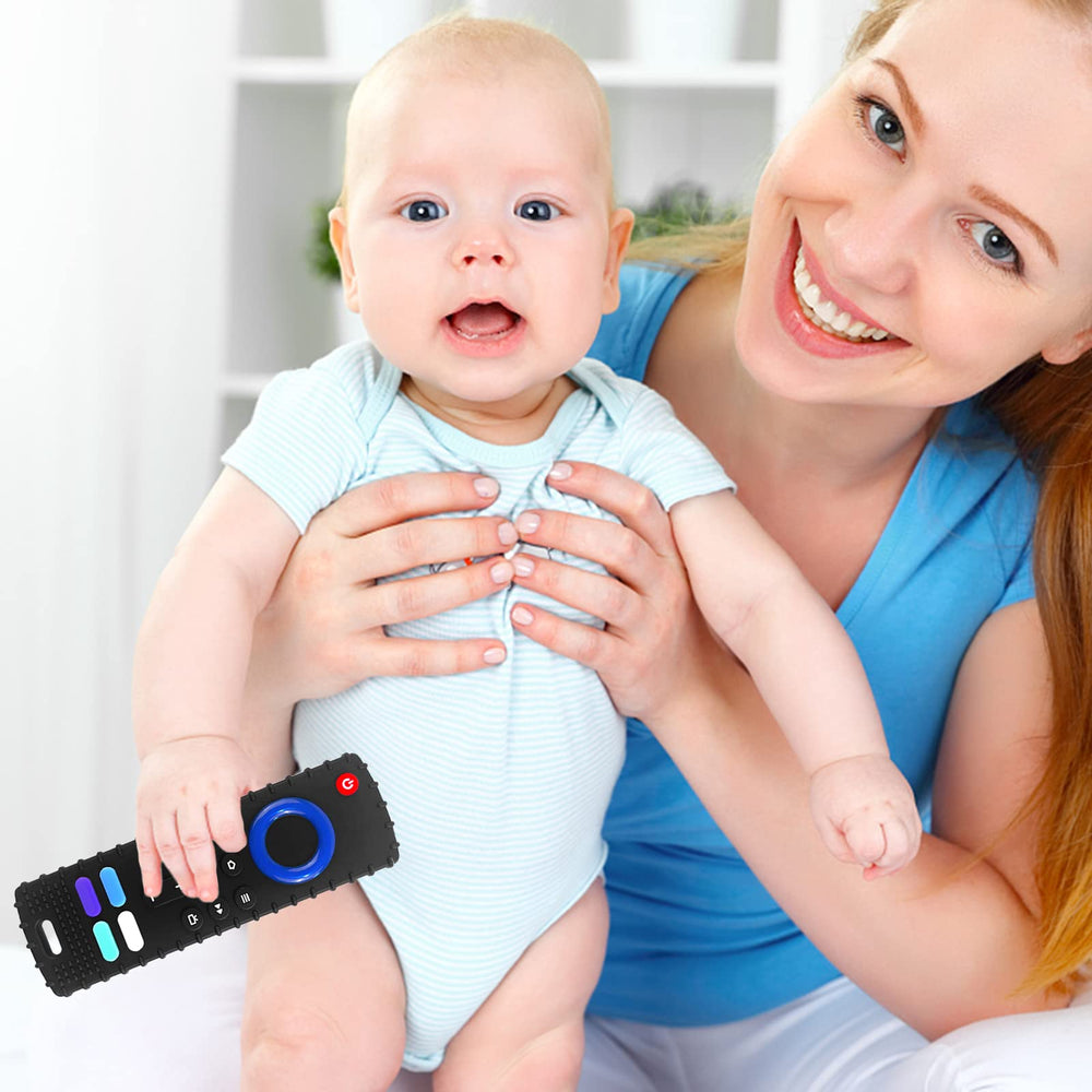 YAPPROMO baby teether with bright colors for attention during play.