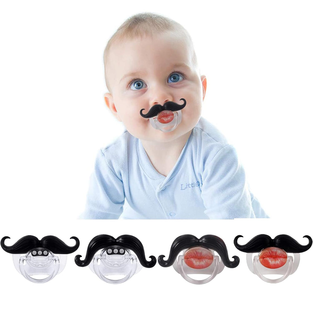 YAPPROMO mustache pacifier for babies with gentle silicone soothing