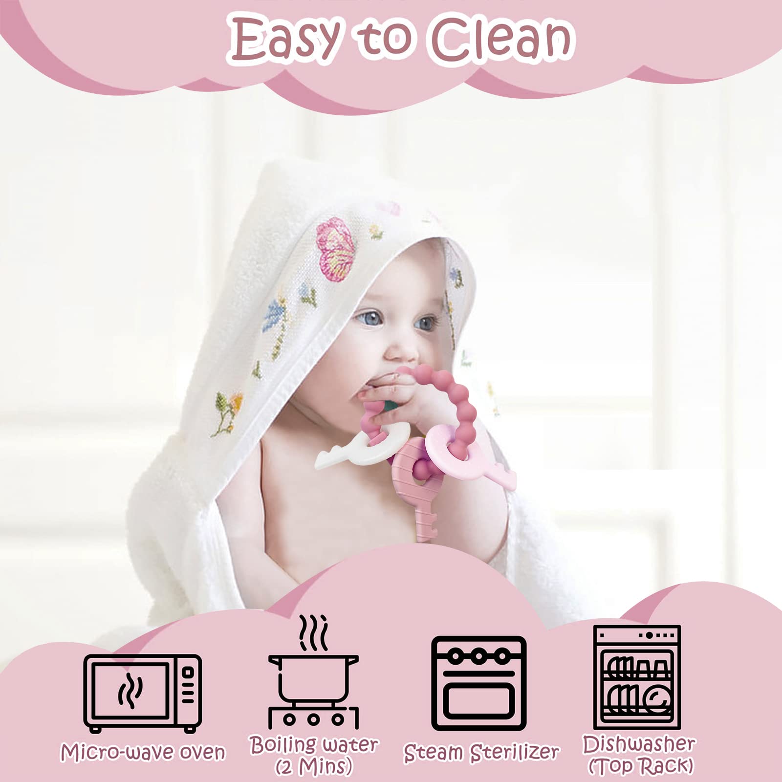 YAPPROMO teether dishwasher-safe cleaning for easy care
