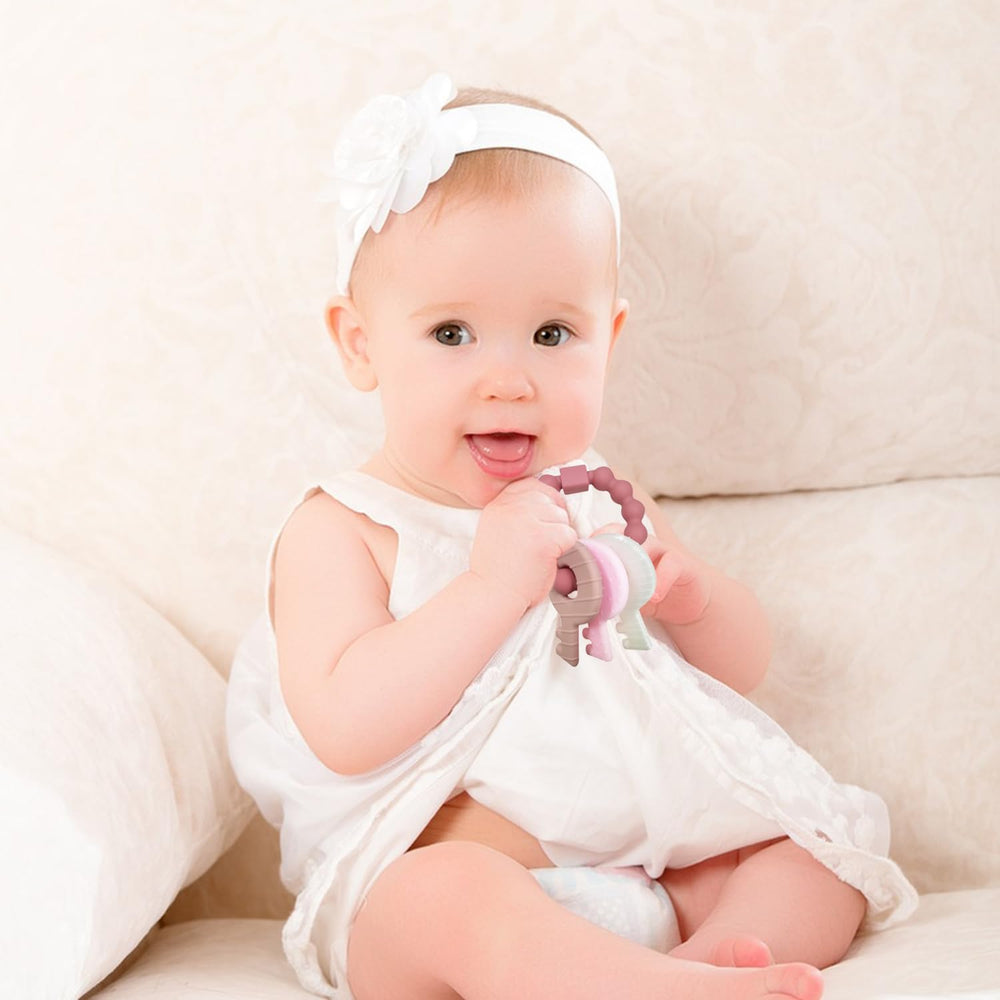 YAPPROMO teething keys closed ring design for safe chewing and choking risk reduction
