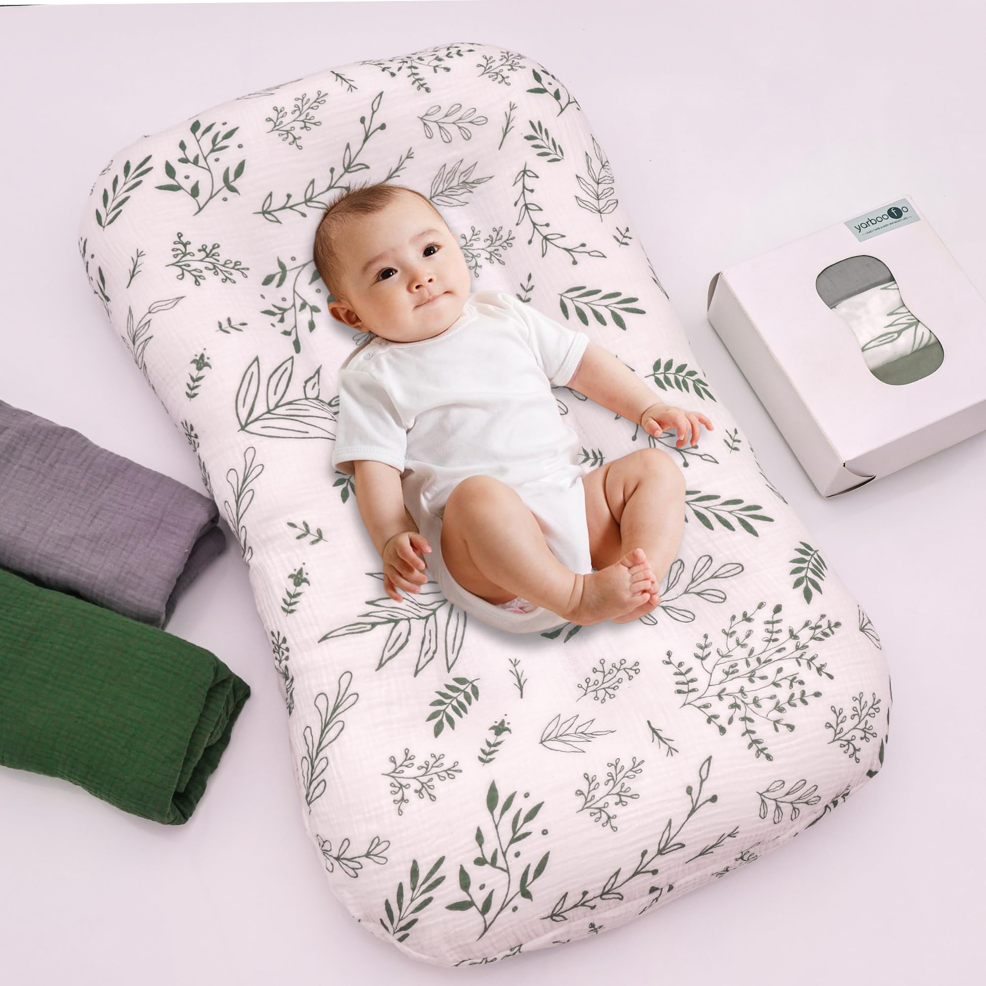yarboofo skin-friendly muslin cover boosts baby comfort during naps