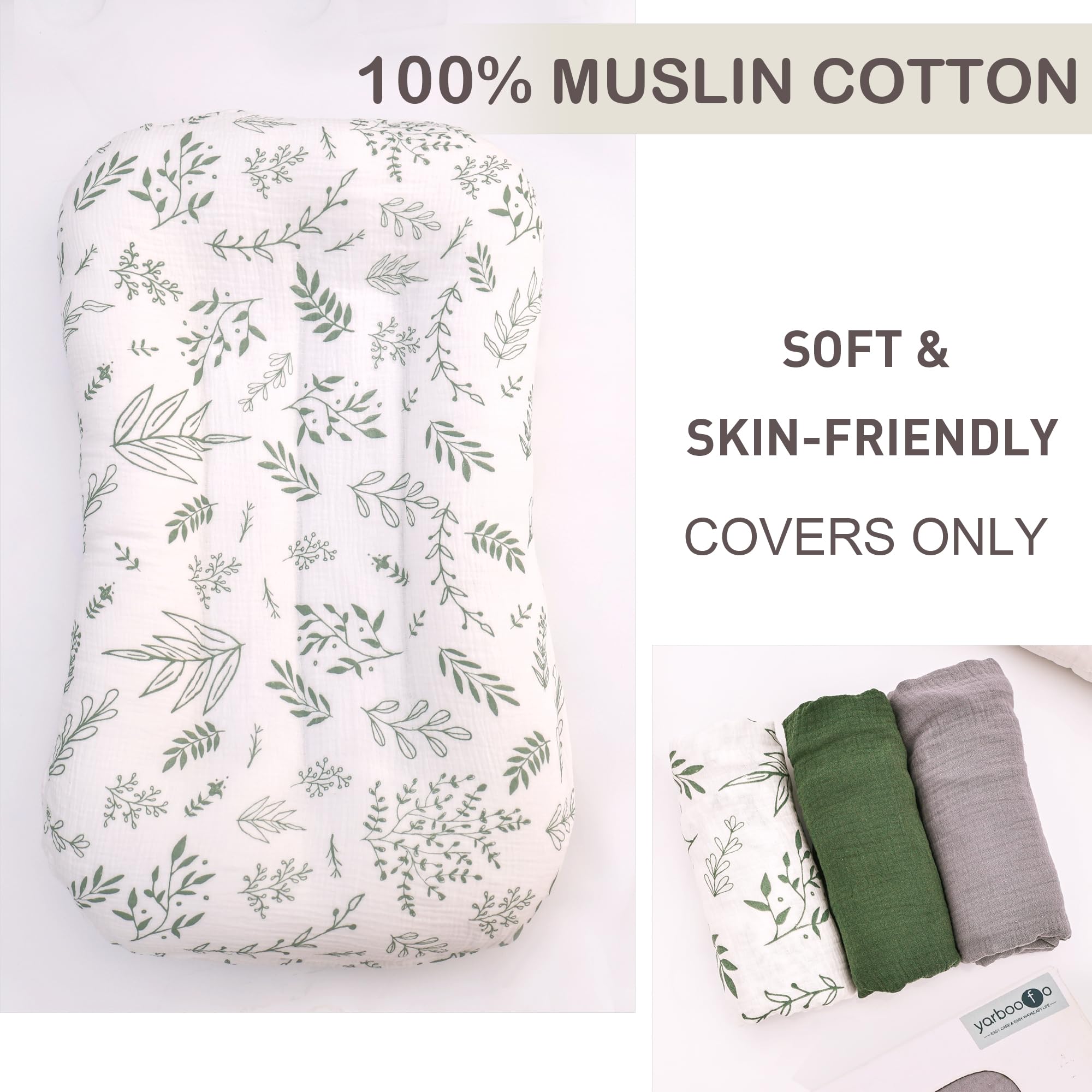 yarboofo muslin material closeup shows breathable texture for baby comfort