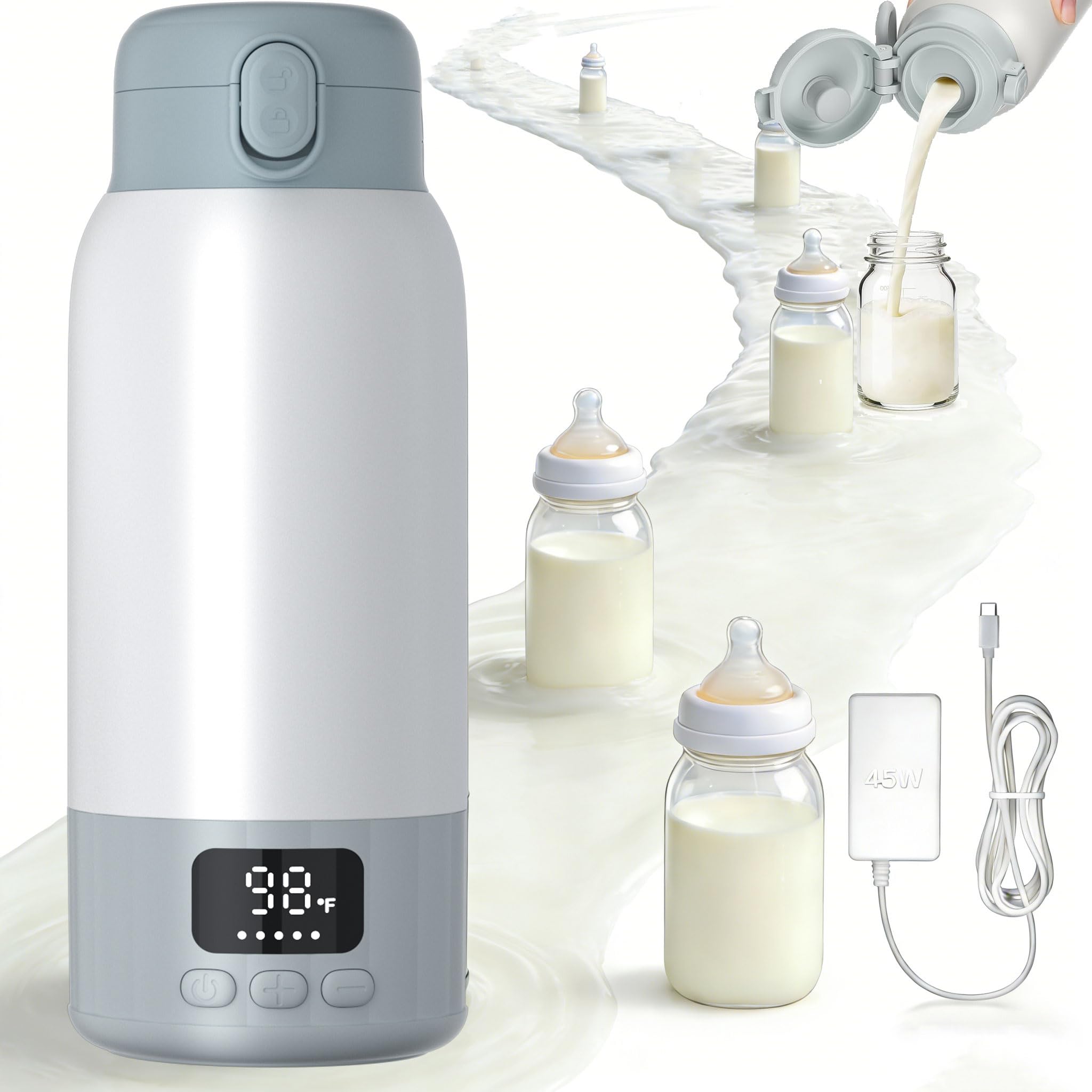 YARUITK portable bottle warmer with quick heat feature for on-the-go feeding