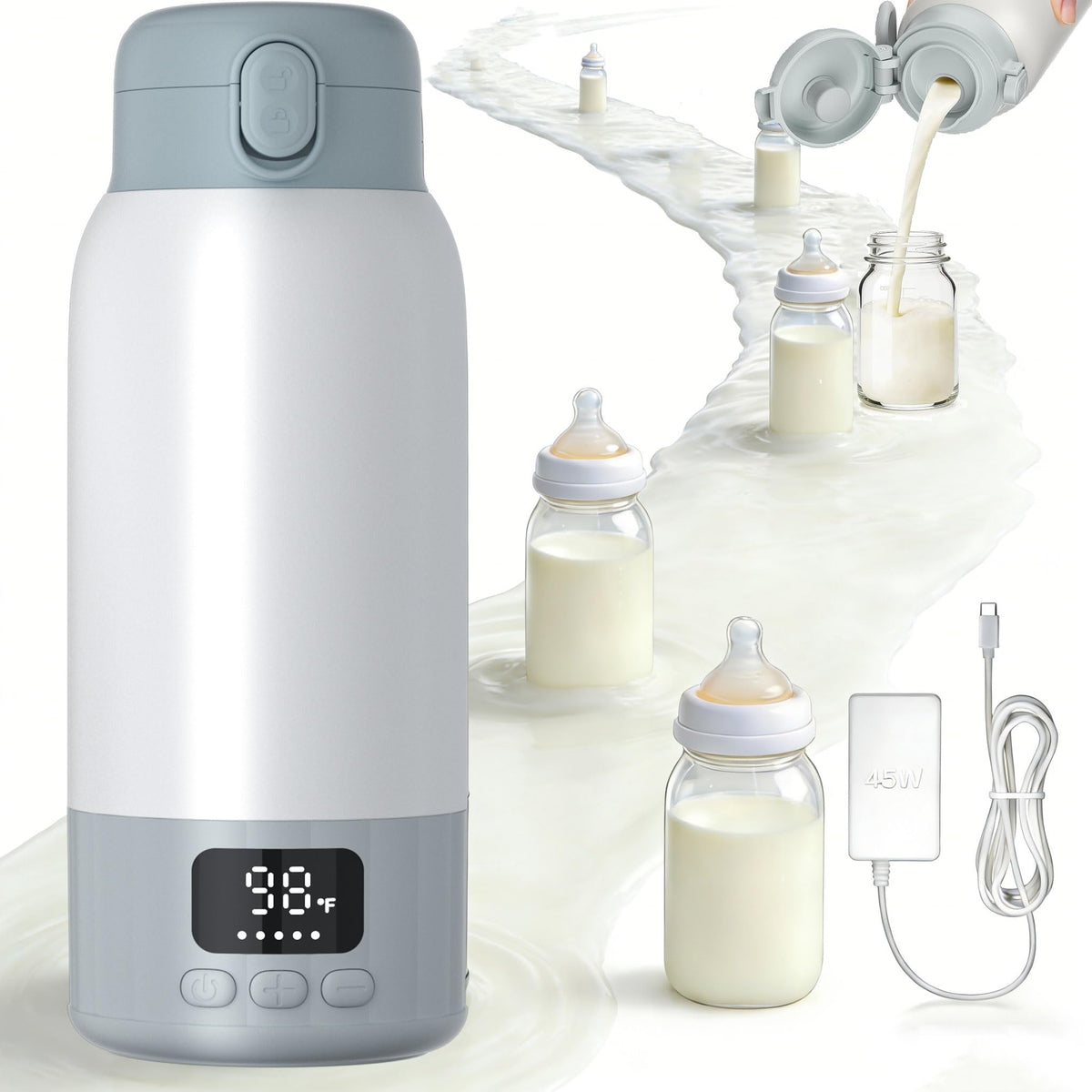 YARUITK portable bottle warmer with quick heat feature for on-the-go feeding