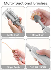 YASEW BPA-free silicone bristles deliver gentle, safe bottle cleaning