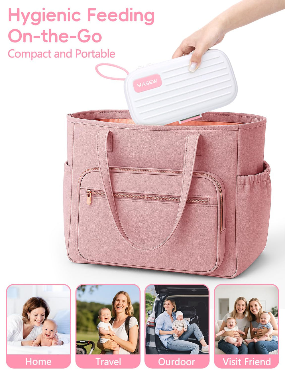 YASEW compact storage box for travel-friendly bottle cleaning kit