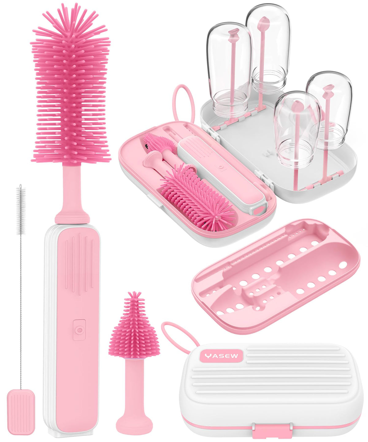 YASEW electric baby bottle brush cleaner with deep-clean action for bottles and parts