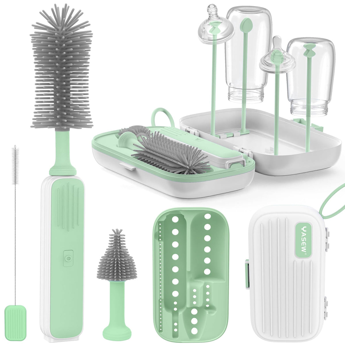 YASEW electric bottle brush cleaner for bottles, gentle yet effective cleaning.