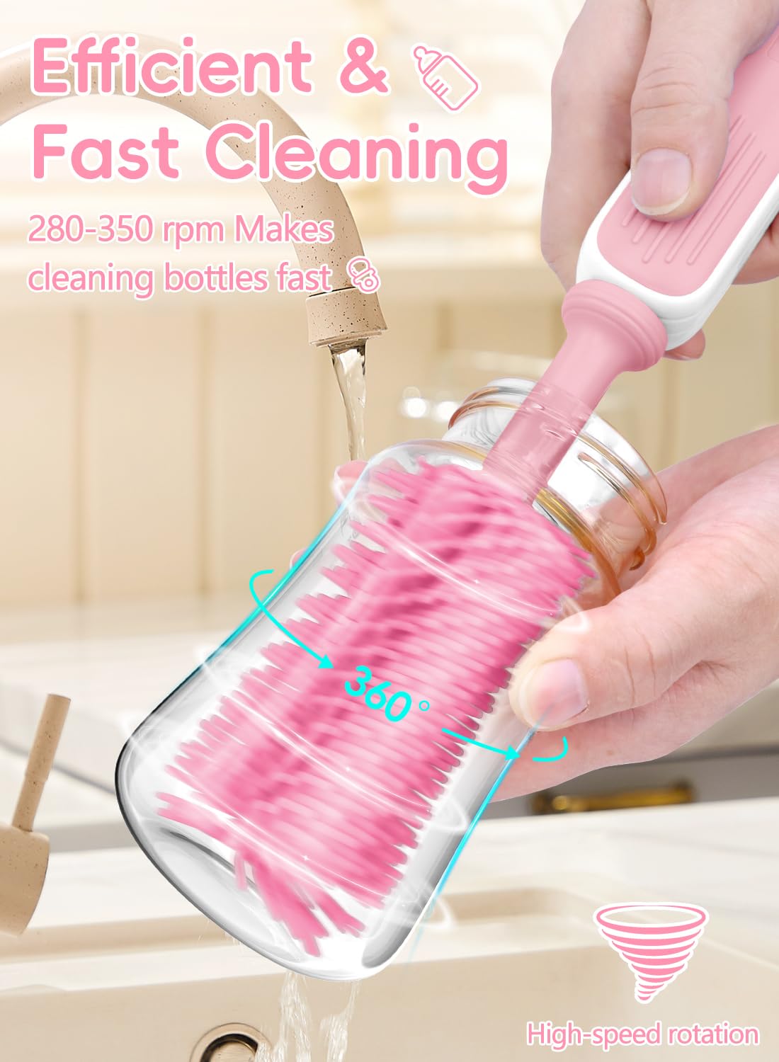 YASEW nipple brush for gentle cleaning of nipples and small parts