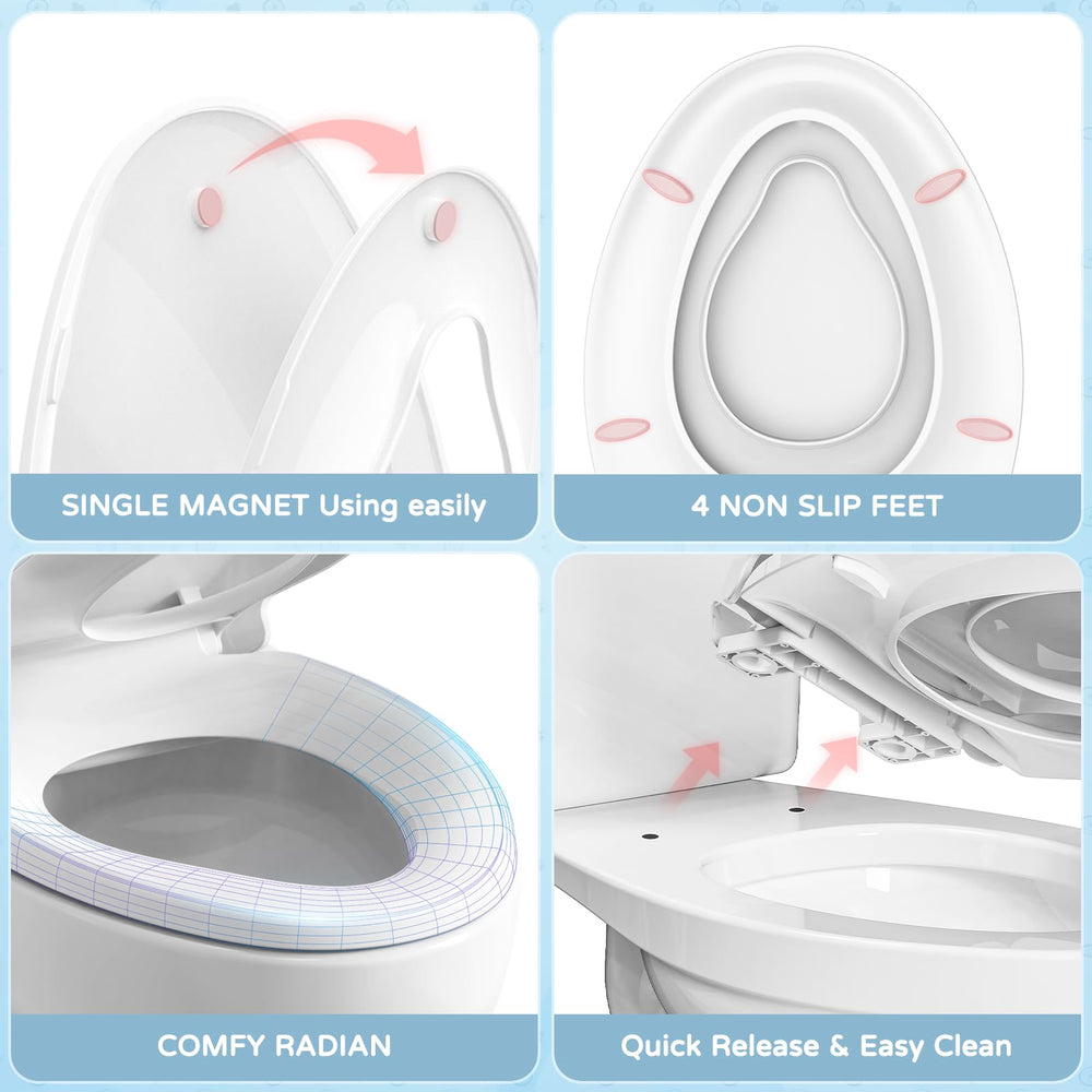 YASFEL 3-step installation guide for universal elongated toilets