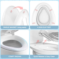 YASFEL 3-step installation guide for universal elongated toilets
