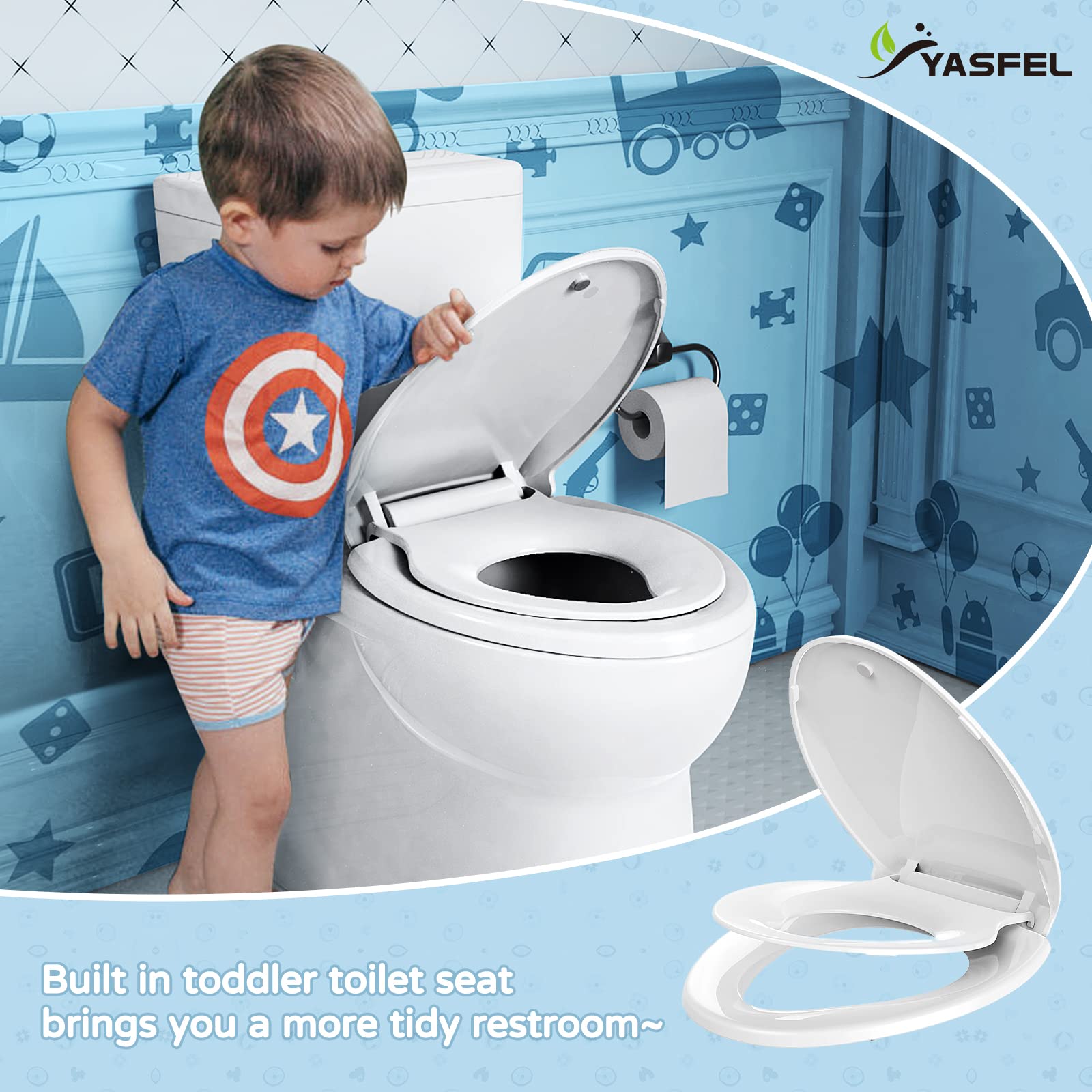 YASFEL silent soft-close technology for a quieter bathroom