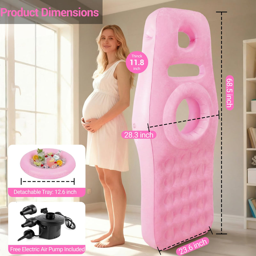 YATAOQINGJIE inflatable pregnancy pillow with head cutout for easier breathing