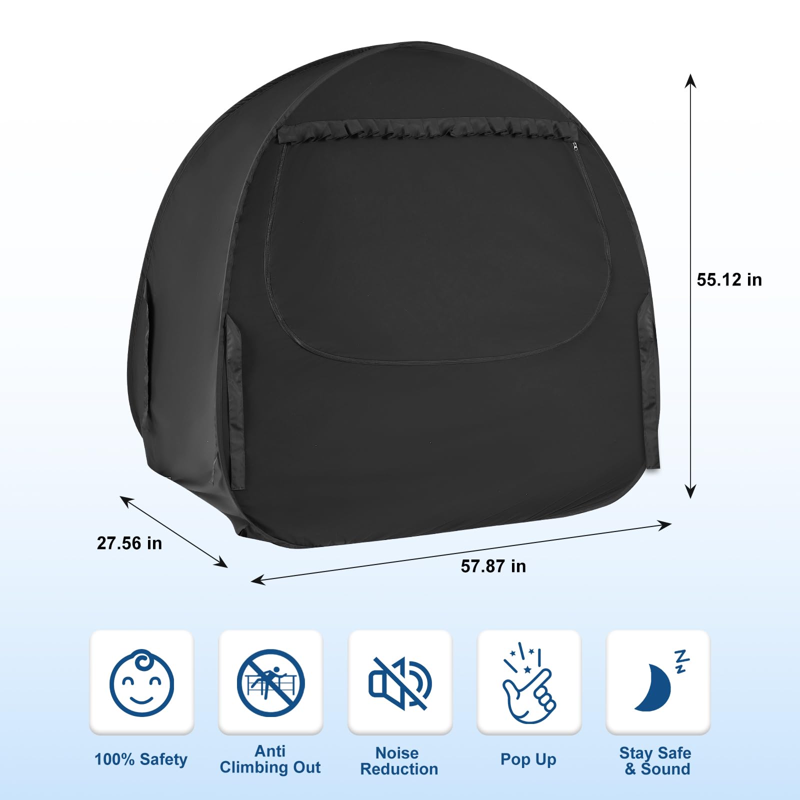 YAVIL safe bottom design minimizes crib contact for secure use.