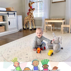 Yay! Mats six 2x2 ft tiles form a 6 ft by 4 ft spacious play space