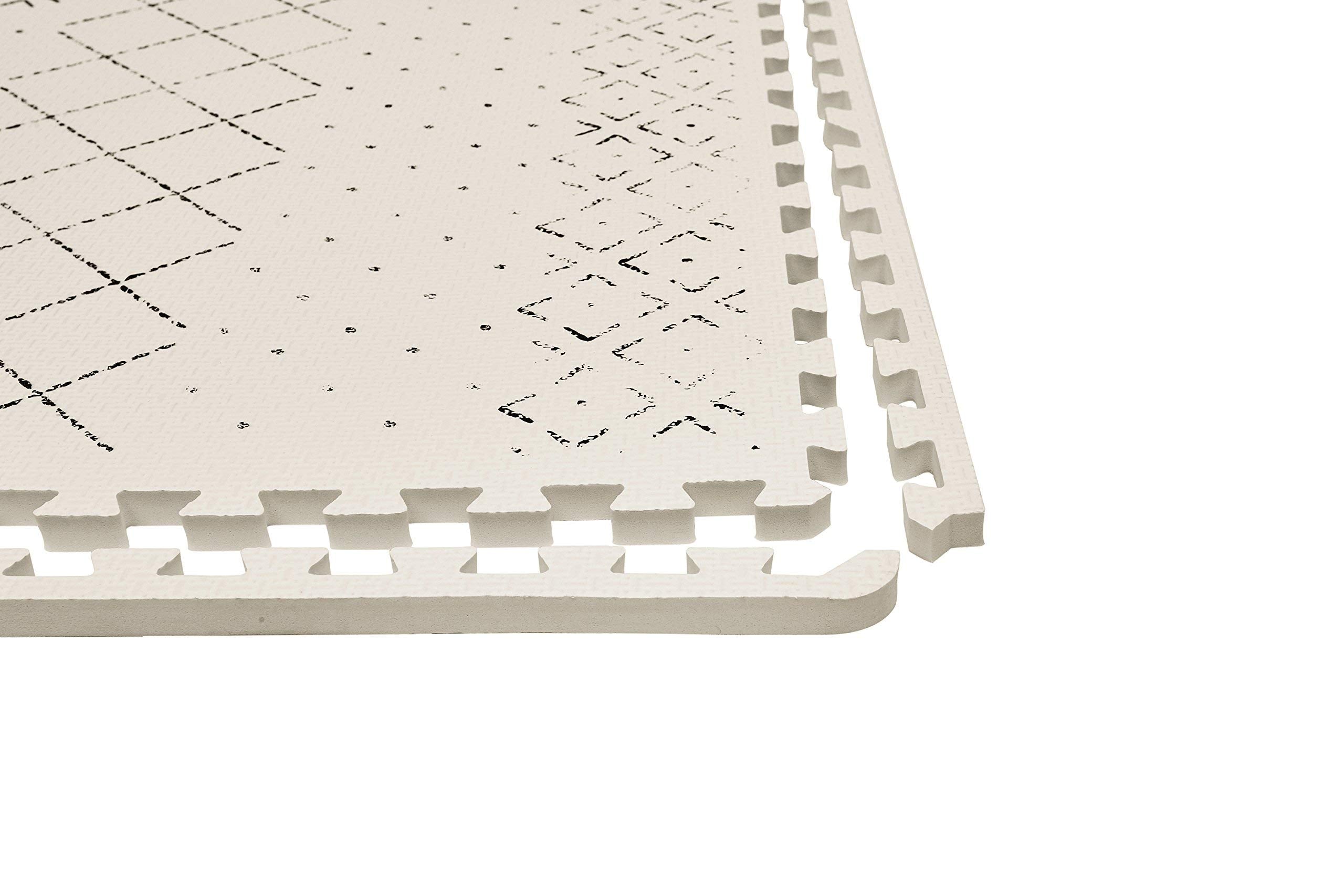 Yay! Mats Carter Mudcloth Tan design adds modern nursery flair