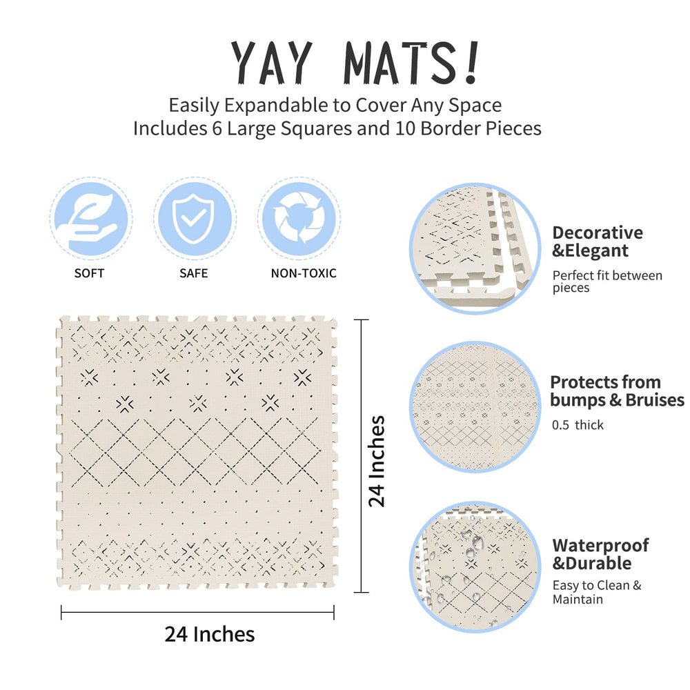 Yay! Mats tiles support sensory development during tummy time and crawling