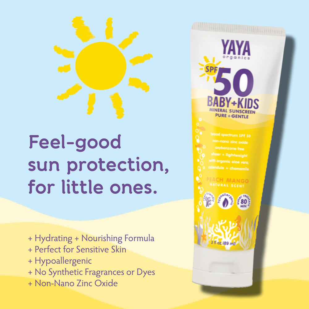 YAYA ORGANICS reef-friendly zinc oxide illustration emphasizing non-nano minerals.