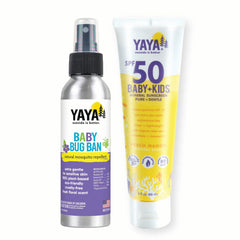 YAYA Organics Sun Protection Bundle packaging for babies and kids, gentle and reef-safe.