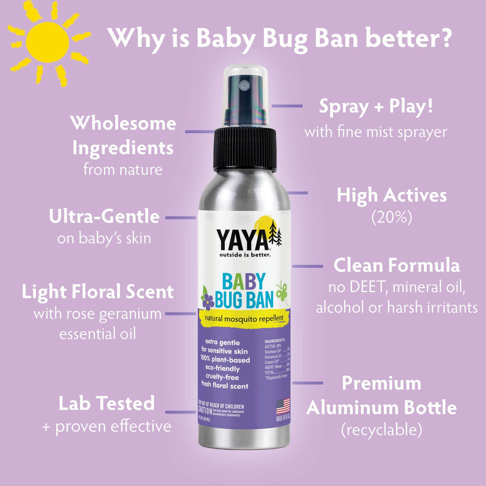 YAYA Organics SPF 50 mineral sunscreen being applied to young skin.