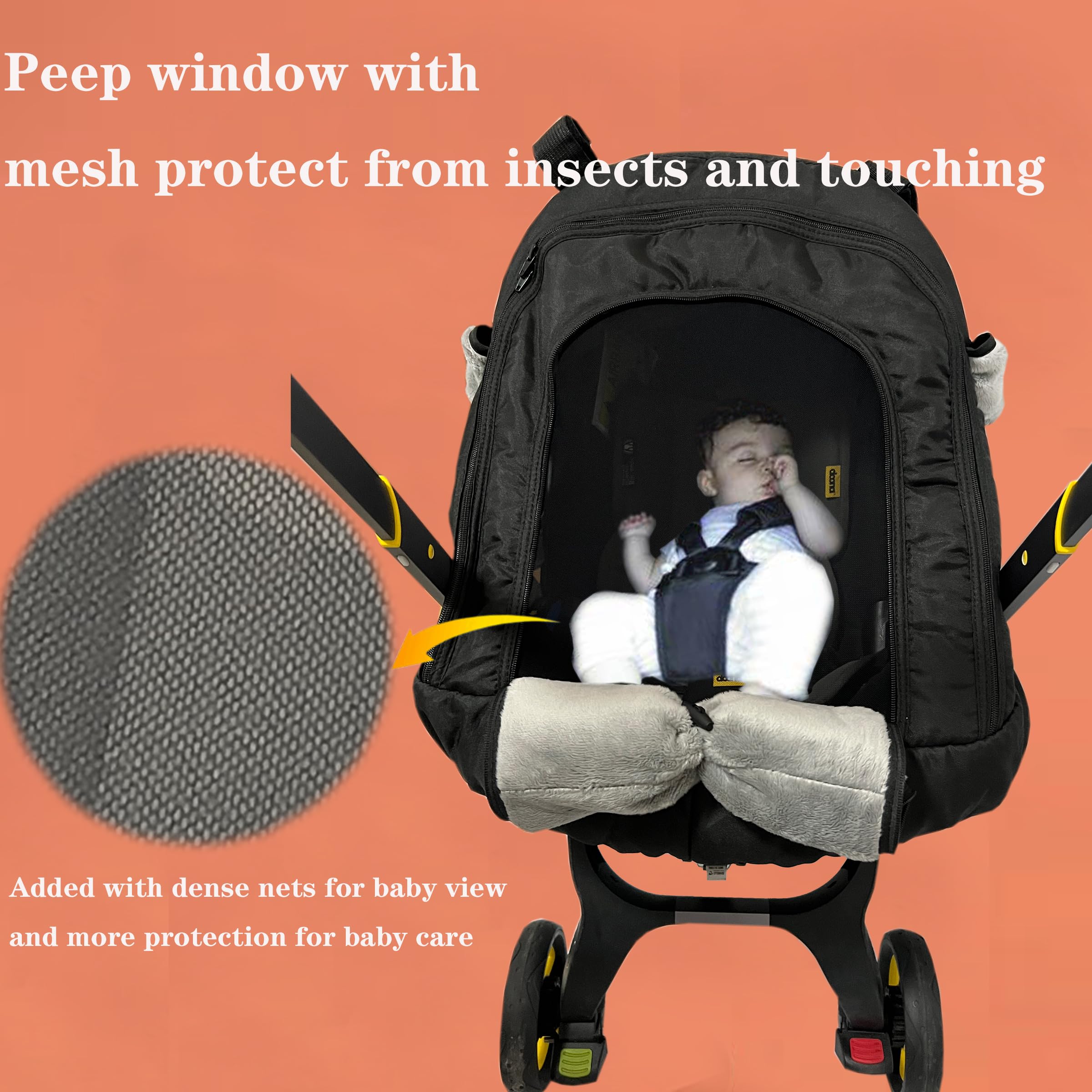 Yazely baby car seat cover winter side view highlighting universal fit.