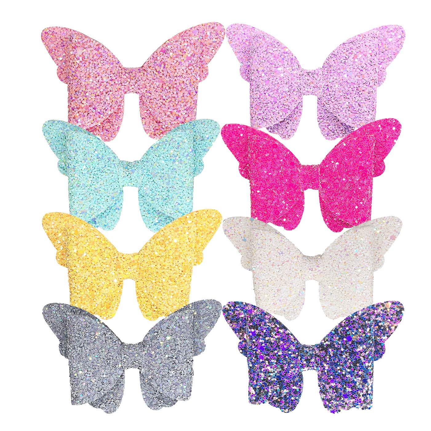 Yazon glitter butterfly bow clip closeup adds sparkle to daily outfits