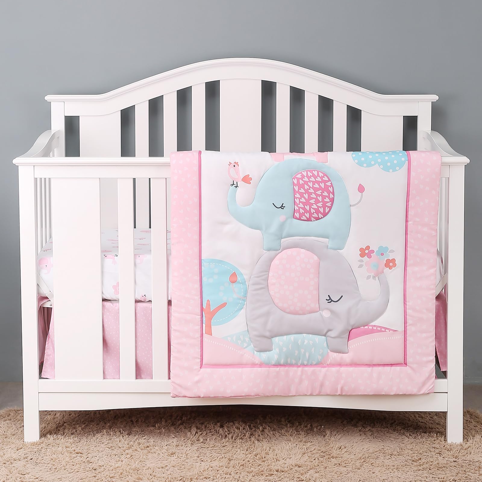 YCDTMY pink comforter showcases cozy warmth with breathable, safe fabrics.