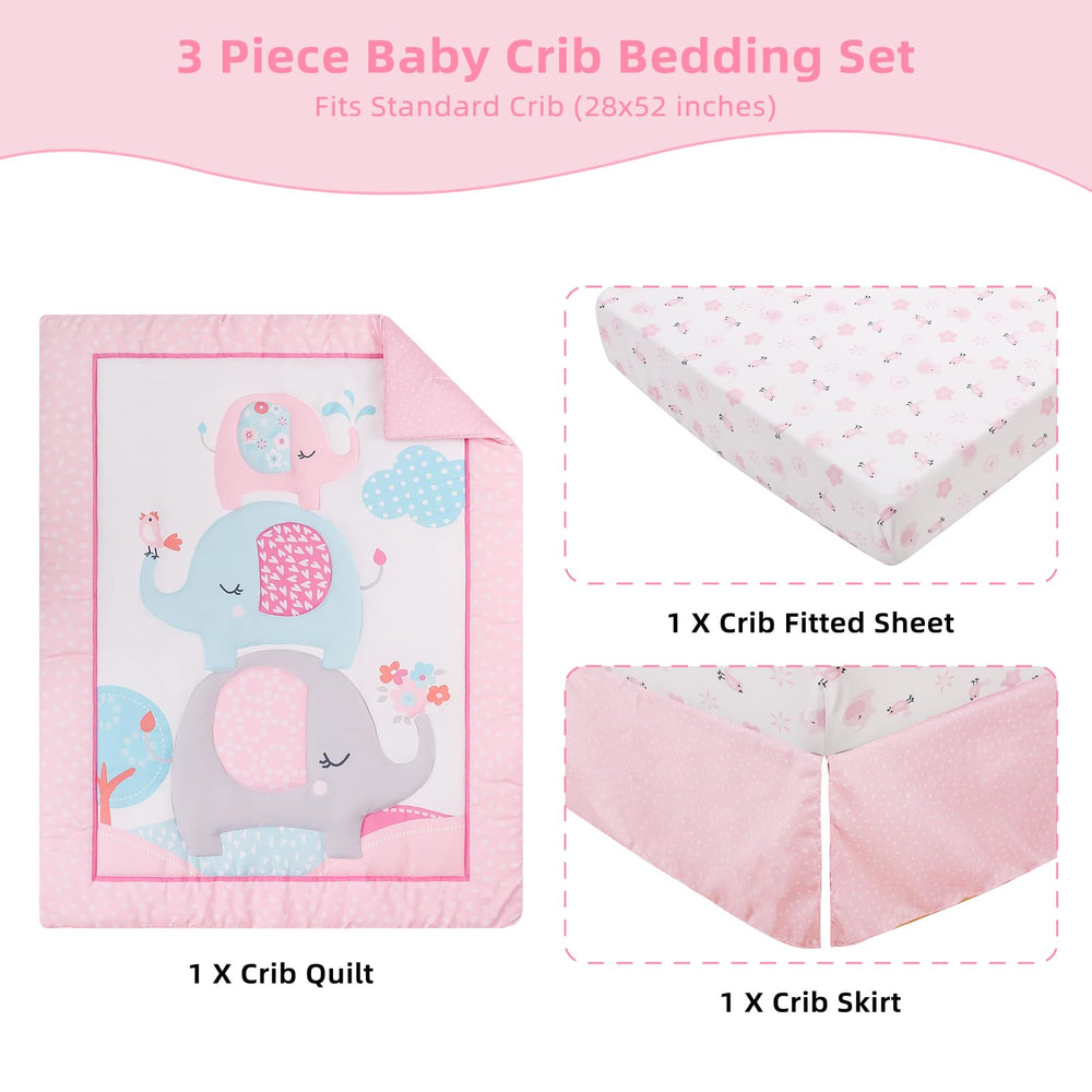 YCDTMY pink fitted sheet provides a snug, all-round elastic fit for standard cribs.