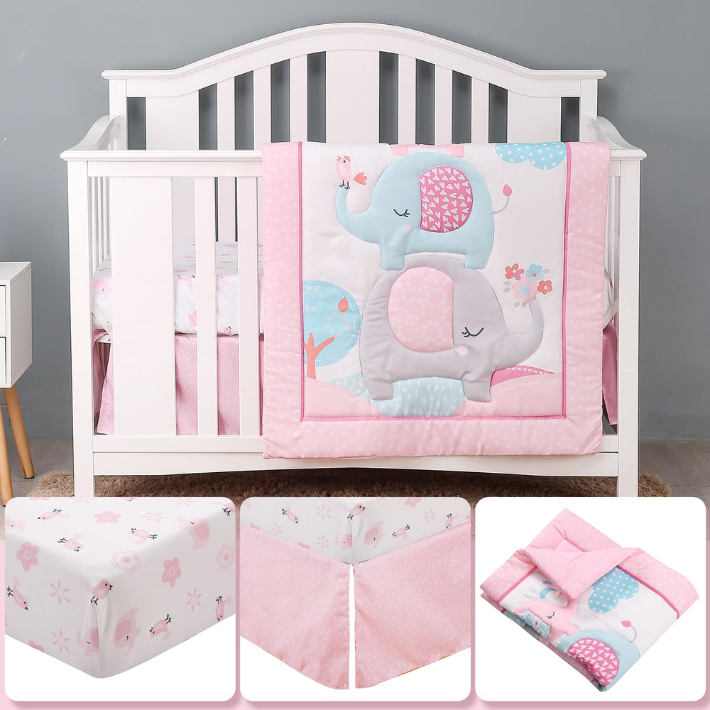 YCDTMY crib bedding set in use creates soft, calming bedtime ambiance.