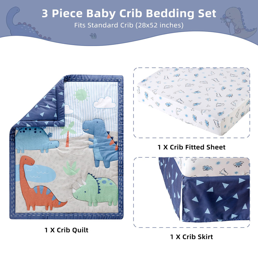 YCDTMY dinosaur crib sheet keeps baby comfortable on standard mattresses.