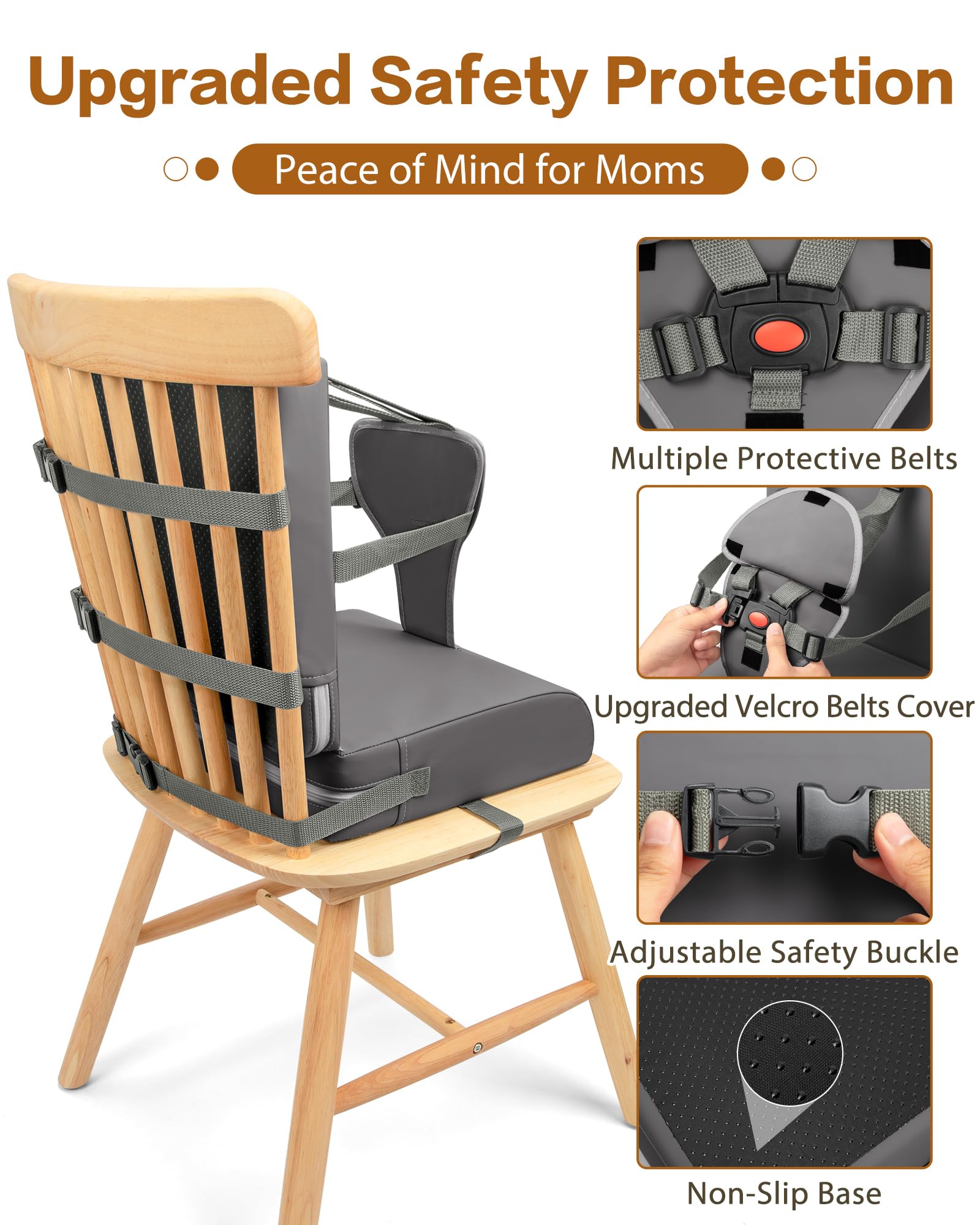 YCDTMY booster seat with 4-strap system secures children safely
