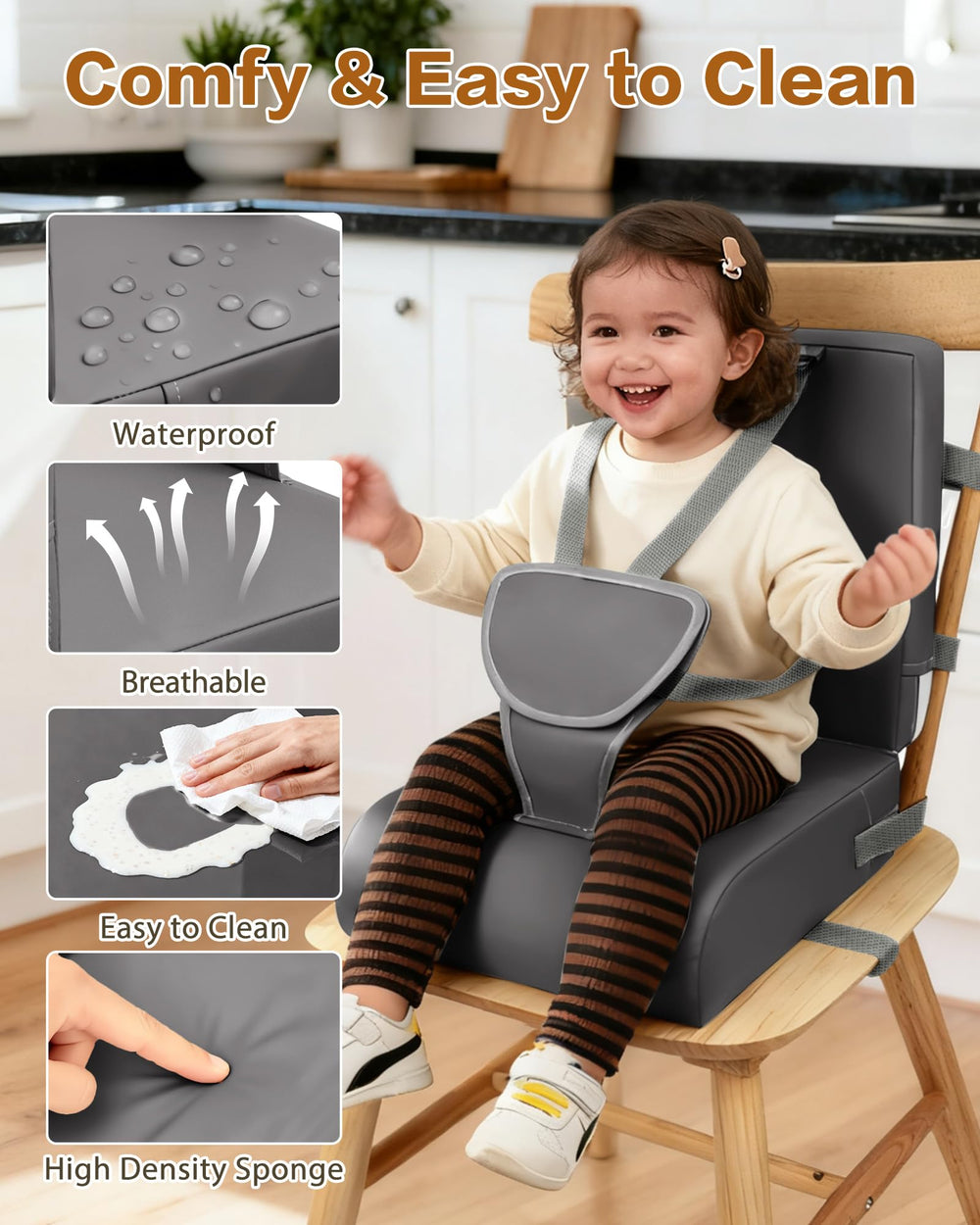 YCDTMY booster seat non-slip base keeps chair steady