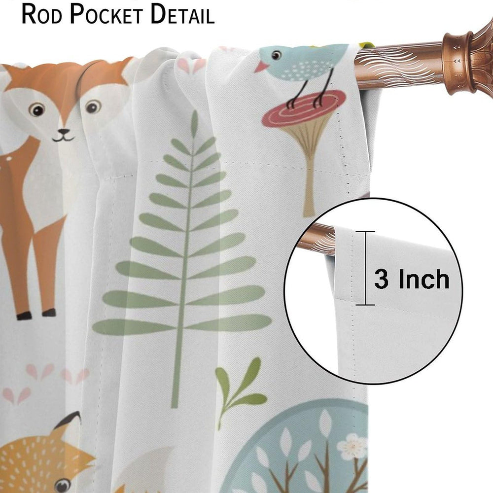 YCness bird-flock curtains create colorful visuals and soothing outside views.