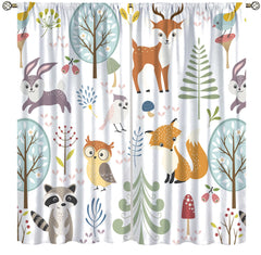 YCness forest-scene curtains brighten kids’ rooms with playful woodland vibes.
