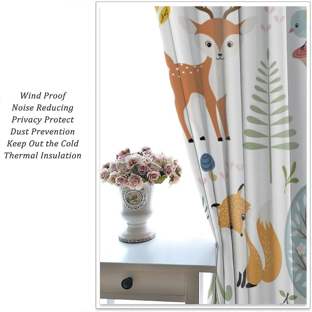 YCness giraffe-pattern curtains bring timeless safari charm to bedrooms.