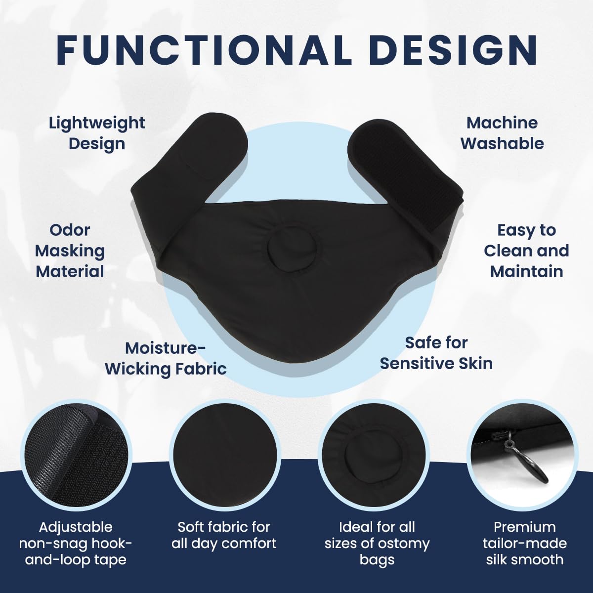 YConnect ostomy belt discreet cover for confident wear under clothes.