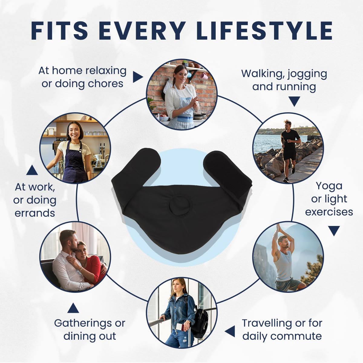 YConnect ostomy belt worn by a woman highlighting discreet everyday comfort.