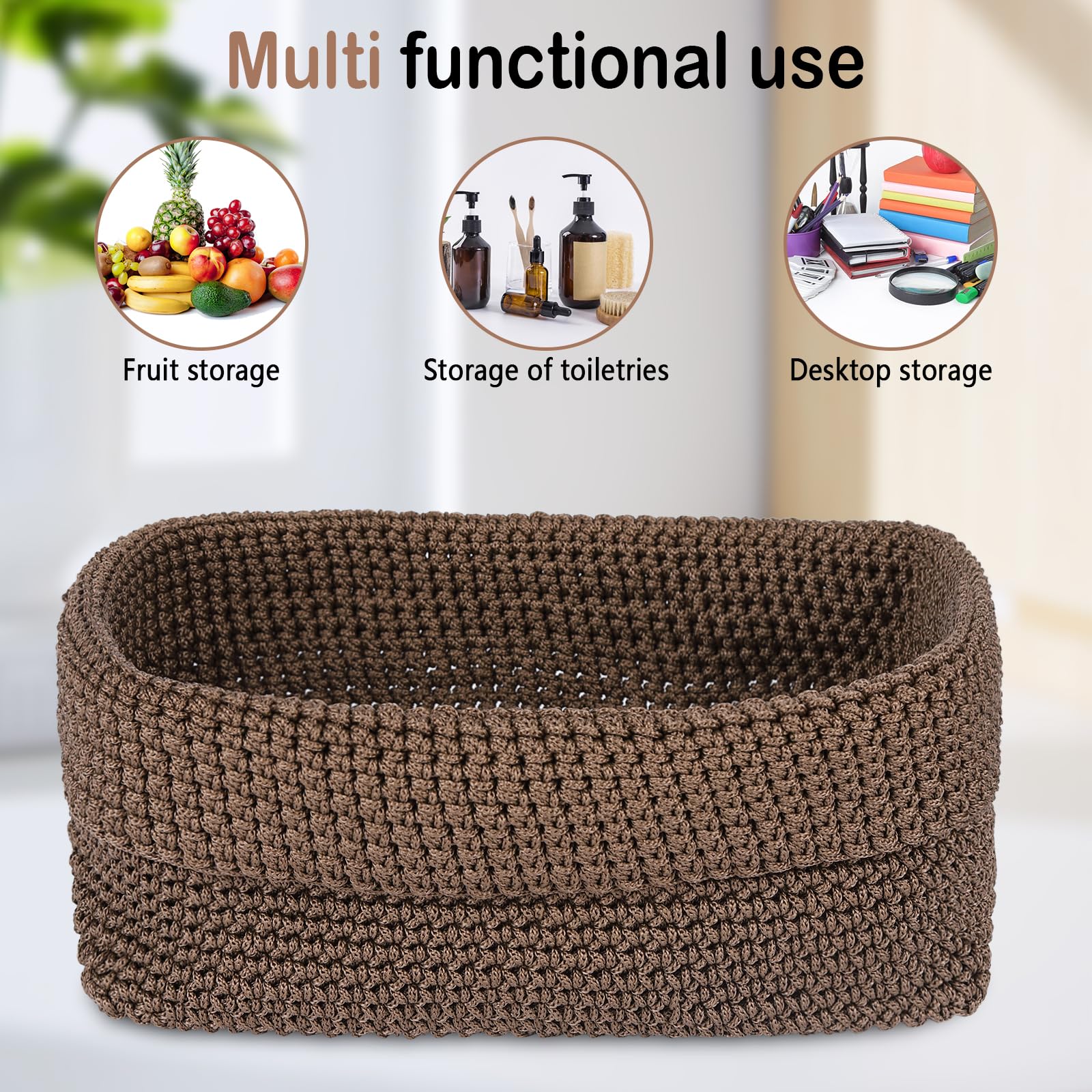 Ycsst boho decor basket adds style while keeping items tidy.