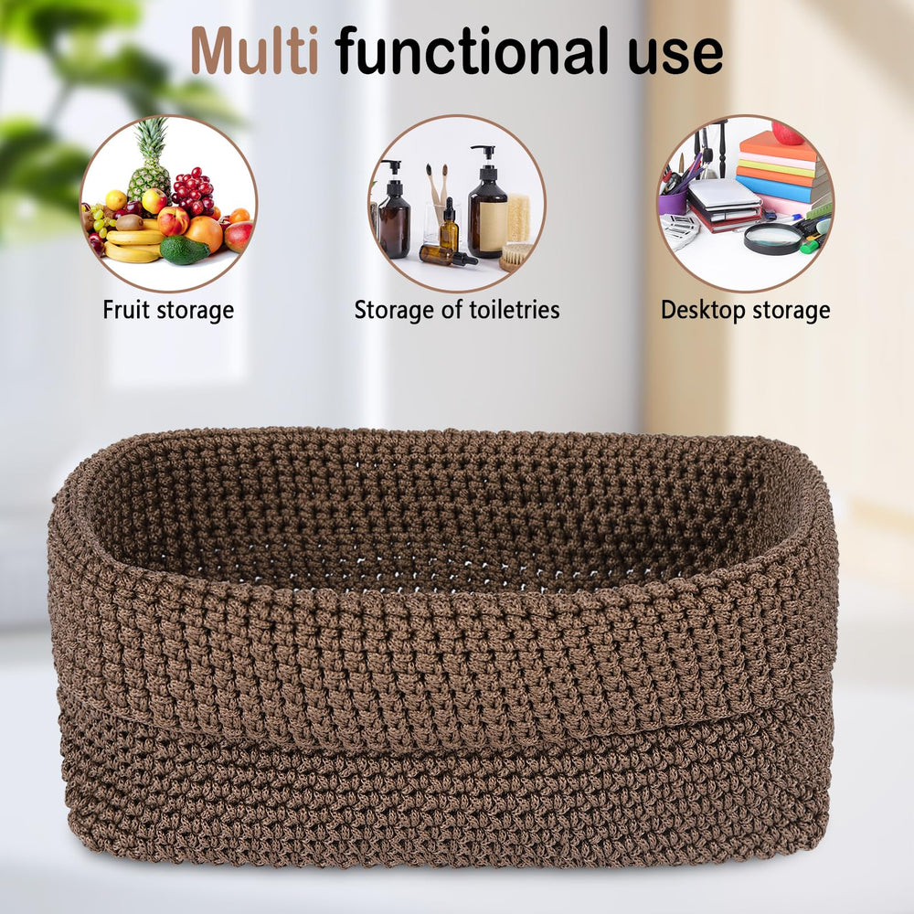 Ycsst boho decor basket adds style while keeping items tidy.