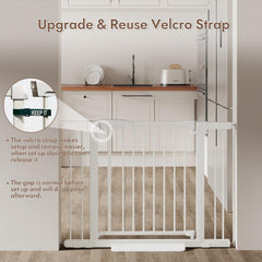 YDTOP baby gate stair installation shows secure fit without wall damage.