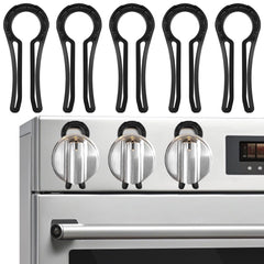 YTDSUP gas stove knob locks front view showing secure 5-pack for family kitchen safety.