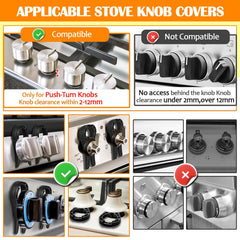 YTDSUP gas stove knob locks side angle demonstrates compact, discreet protection.