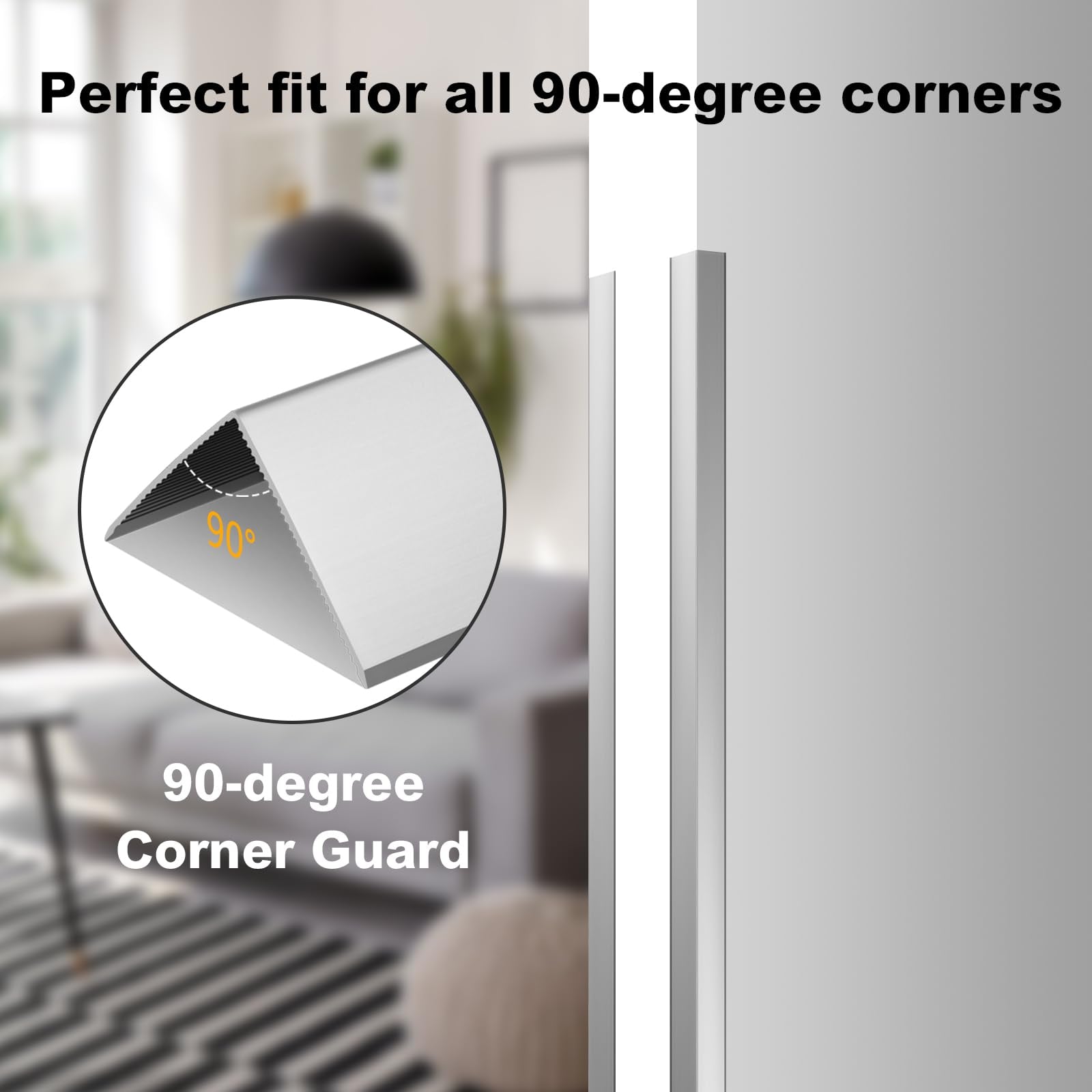 Yeaborn aluminium edge trim close-up highlights smooth, rust-resistant silver finish.