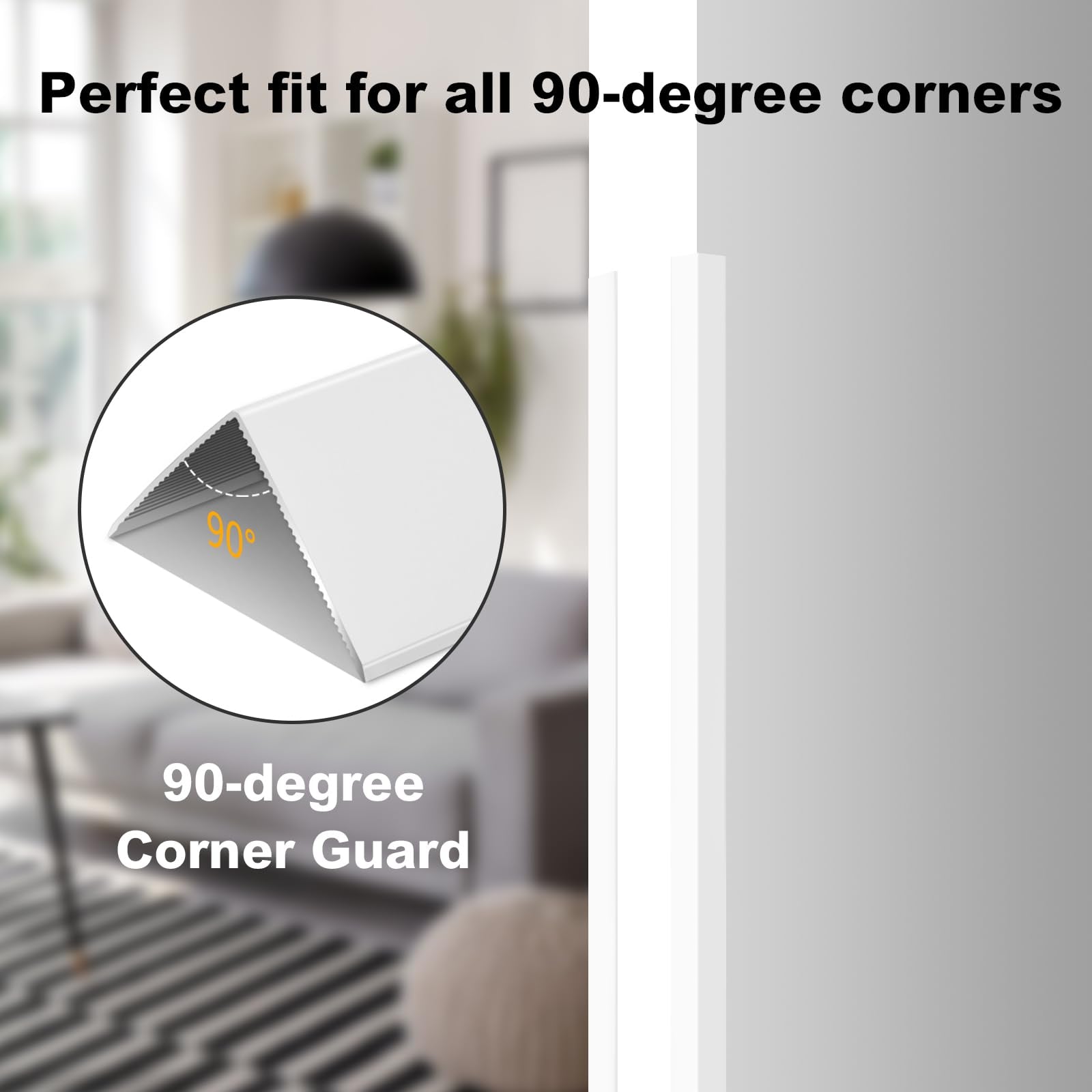 Yeaborn wall corner protector in white provides durable edge protection for walls.